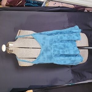 FP Boho Blue Flowy Tank Top XS